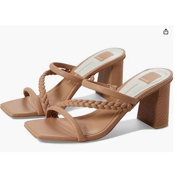 Dolce Vita Shoes - Dolce Vita‎ Nude Tan Heeled Sandals Heels Braided Croc Heel Womens 9.5 NEW